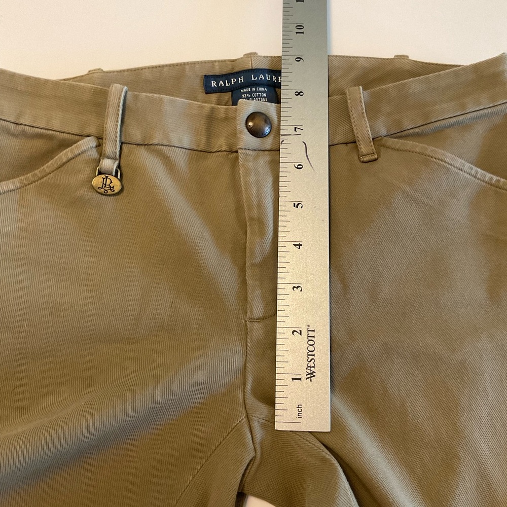 Ralph Lauren Hunt/Equestrian Pants, Suede Leg Shields, Snap Hem, Loops, Tan, Sz2 - Picture 15 of 16